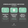 Hydrocolloid Overnight Acne Patches – key benefits infographic